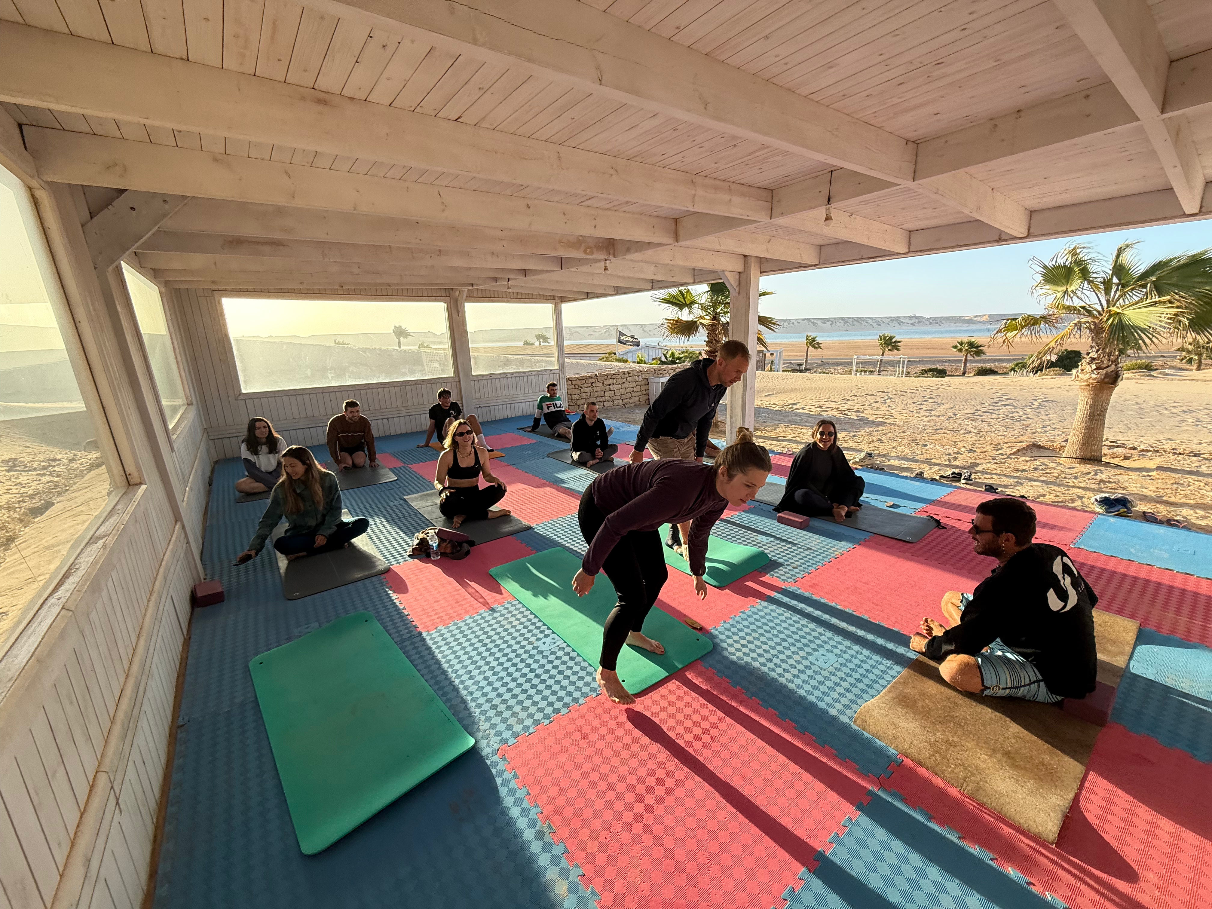 Start of Yoga class for Kitesurfers